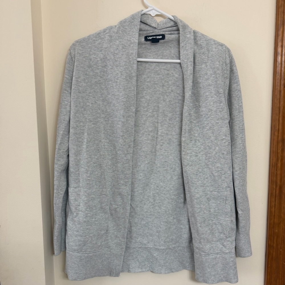 Land’s End Women’s Light Gray Cardigan